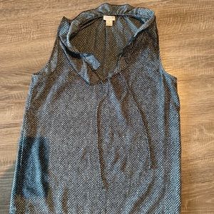 J. Crew Black and White Chevron Blouse